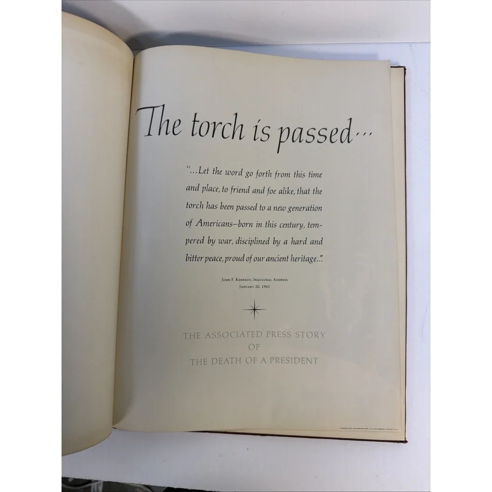 John F Kennedy Book THE TORCH IS‎ PASSED Assassination JFK Associated Press 1963